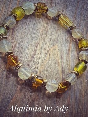 Citrine  summer beaded bracelet + eclectic